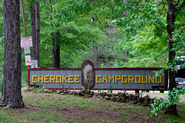 sign: Cherokee Campground